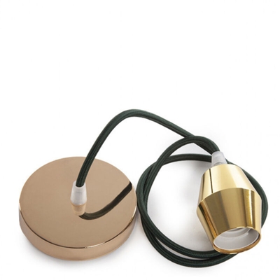 Greenice - Pendel E27 Cavo 1000 X 0,75Mm Tessuto- Rosone SC-MPL019 (SC-MPL019)