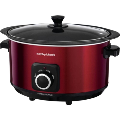 Morphy Richards Sear&Stew 6.5L Pentola per cottura lenta Slow Cooker Rosso