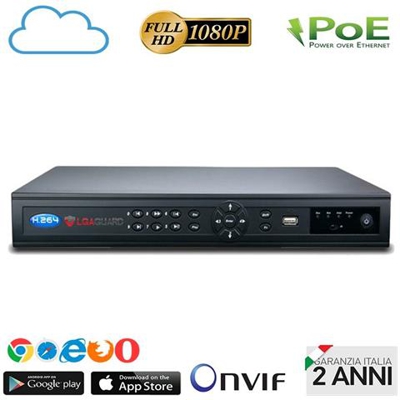 Nvr 16 Canali Poe Lsguard 80mbps Cloud P2p 3g 1080p Face Detect - Analisi Video, Spazio Disco Senza Hard Disk