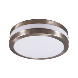 Plafoniera leeds - Moderno - Plastico,Metallo - Bianco/Acciaio - Tondo Max. 2 x Watt - Qazqa en oferta
