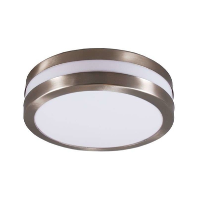 Plafoniera leeds - Moderno - Plastico,Metallo - Bianco/Acciaio - Tondo Max. 2 x Watt - Qazqa