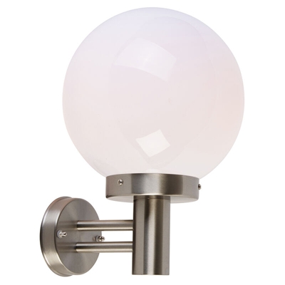 QAZQA Applique sfera - Moderno - Plastico,Acciaio inossidabile - Bianco/Acciaio - Tondo/Sfera Max. 1 x Watt