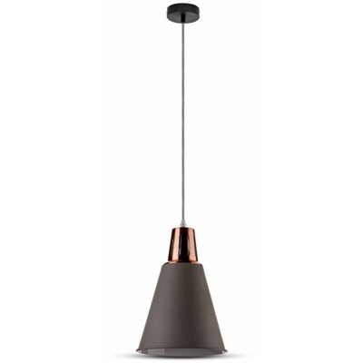 Portalampada Pendente 1MT E27 Elegant Ф220mm - Mod. VT-7520 SKU 3701 - Sand Finish Grey - V-TAC