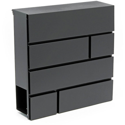 Cassetta postale di design V14 con scomparto per giornali, verniciata a polvere, antracite - WILTEC en oferta