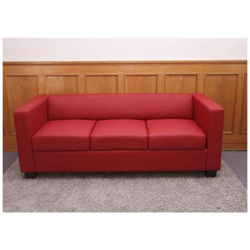 Serie Lille M65 Divano Sofa 3 Posti 75x191x70cm Pelle Rosso en oferta