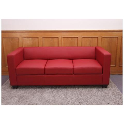 Serie Lille M65 Divano Sofa 3 Posti 75x191x70cm Pelle Rosso