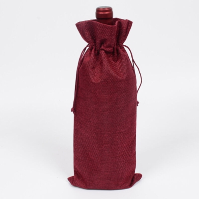 15 * 35cm sacchetto del vino iuta sacchi coulisse tote del vino della Borgogna profonda bordeaux 2 - ASUPERMALL