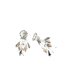 Orecchini Fantasia - Gioielli - da Donna - Grigio in Zinco, Ottone, Perline, Cristallo, Strass, 3,5 x 7,5 cm - OTTAVIANI BY HOMEMANIA en oferta