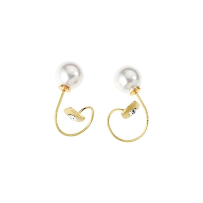 Orecchini Fantasia - Gioielli - da Donna - Oro in Zinco, Ottone, Perle, 1,4 x 1,7 cm - OTTAVIANI BY HOMEMANIA