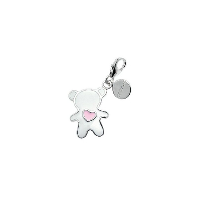 Charm Animali - Ciondolo, Accessorio - Per Bracciale, Braccialetto, Collana, Pendente - Bianco in Argento, Smalto, 1,2 x 2,8 cm - OTTAVIANI BY