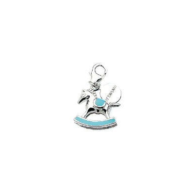 Charm Animali - Ciondolo, Accessorio - Per Bracciale, Braccialetto, Collana, Pendente - Azzurro in Argento, Smalto, 1,5 x 2,5 cm - OTTAVIANI BY