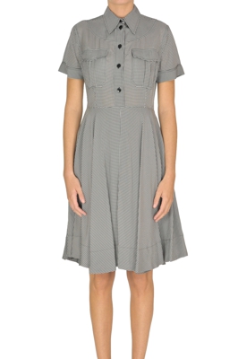 Vichy print shirt dress