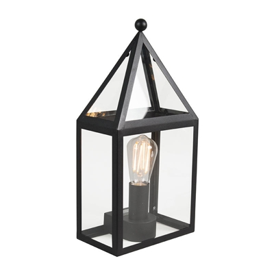 QAZQA Applique amsterdam - rustico - Vetro,Acciaio inossidabile - Nero - Allungato Max. 1 x Watt