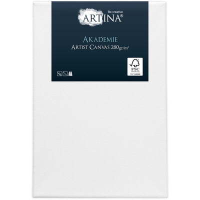 Tela pittorica di cotone bianco 100% - serie Akademie di 280 g/m² 50x40x1 cm - Artina