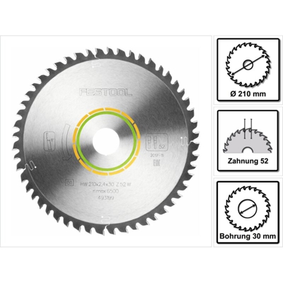 493199 Festool Lama a denti fitti 210x2,4x30 W52