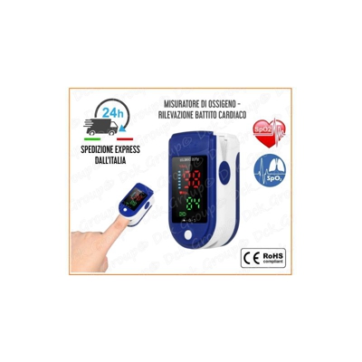 Pulsossimetro Saturimetro da Dito Misuratore di Ossigeno Portatile Misura Battiti Cardiaci Saturazione - DCK GROUP