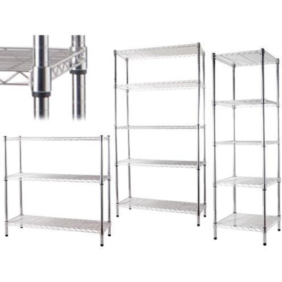 Scaffali manhattan in acciaio cromato 5 piani 45x45xh150 cm - FRASCHETTI