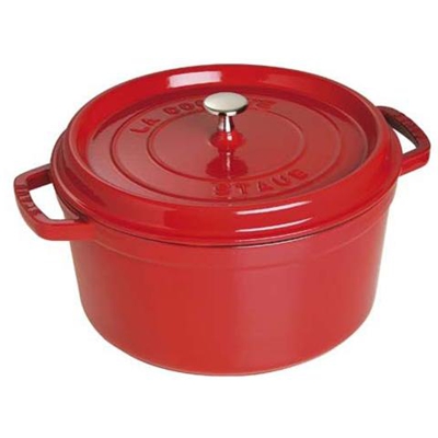 Cocotte in Ghisa con Coperchio Diametro 18 cm Colore Rosso