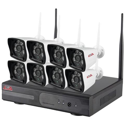 Kit Videosorveglianza Ip Wireless Nvr 8 Canali 8 Telecamere 960p Ip Wifi Autoconfigurante, Spazio Disco 2 Tb