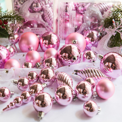 decorazioni natalizie dipinte luce pallonetto rosa 30 - ASUPERMALL en oferta