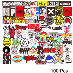 100 Rock Band ROCK Adesivi Graffiti Adesivi adesivi per auto trolley 1 - ASUPERMALL en oferta
