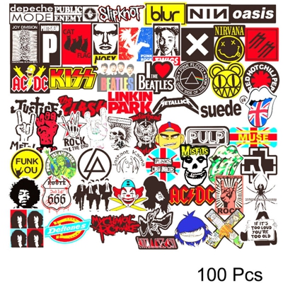 100 Rock Band ROCK Adesivi Graffiti Adesivi adesivi per auto trolley 1 - ASUPERMALL