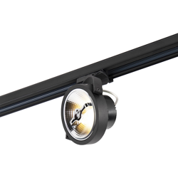 QAZQA Faretto trifase per binario expert - Moderno - Alluminio - Nero - Alltri G53 Max. 1 x 15 Watt precio