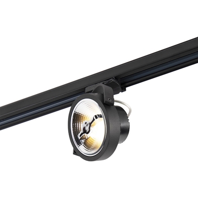 QAZQA Faretto trifase per binario expert - Moderno - Alluminio - Nero - Alltri G53 Max. 1 x 15 Watt
