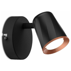 Faretto LED V-TAC da Muro 6W con Testa Orientabile Colore Nero 4000K IP20 precio