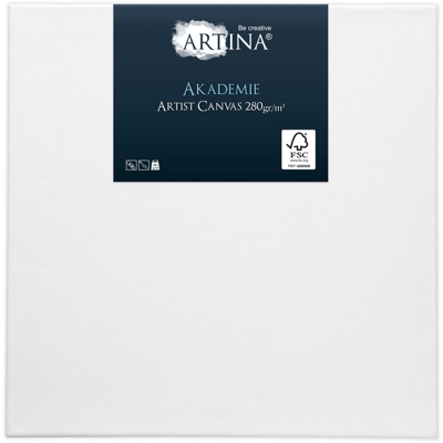 Tela pittorica di cotone bianco 100% - serie Akademie di 280 g/m² 40x30x1 cm - Artina