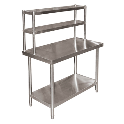 Wiltec - Tavolo da lavoro acciaio inox 120x60x85cm con ripiano utensili Piano di lavoro gastronomia