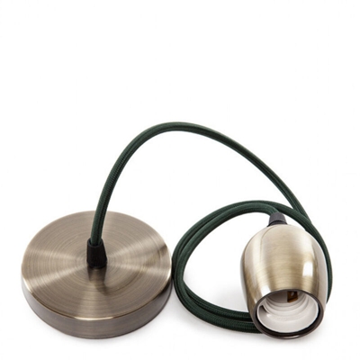 Greenice - Pendel E27 Cavo 1000 X 0,75Mm Tessuto- Rosone SC-MPL017 (SC-MPL017)