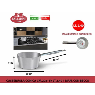 Casseruola Conica Cm.20 1 Man. Con Becco - BIGHOUSE IT