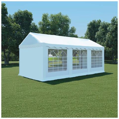 Gazebo Da Giardino In Pvc 3x6 M Bianco