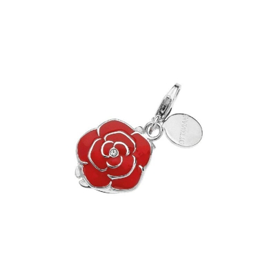Charm Fantasia - Ciondolo, Accessorio - Per Bracciale, Braccialetto, Collana, Pendente - Rosso in Argento, Smalto, 1,2 x 2,6 cm - OTTAVIANI BY