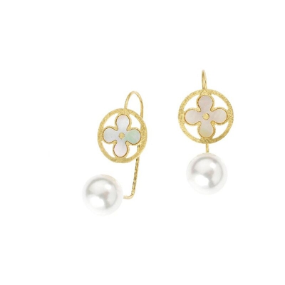 Orecchini Fantasia - Gioielli - da Donna - Oro in Zinco, Ottone, Perle, 1,3 x 3,4 cm - OTTAVIANI BY HOMEMANIA