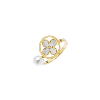 Anello Fantasia - Gioiello, Elegante - da Donna - Oro in Zinco, Ottone, Perle, Taglia 14 - OTTAVIANI BY HOMEMANIA