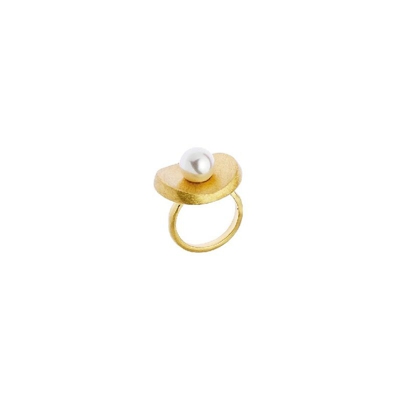 Anello Fantasia - Gioiello, Elegante - da Donna - Oro in Zinco, Ottone, Perle, Taglia 16 - OTTAVIANI BY HOMEMANIA
