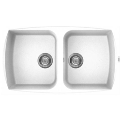 Lavello Cucina Granitek 2 Vasche Bianco Titano Serie Living en oferta