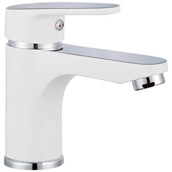 Rubinetto Miscelatore Per Lavabo Alaska Bianco E Cromo en oferta