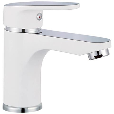 Rubinetto Miscelatore Per Lavabo Alaska Bianco E Cromo