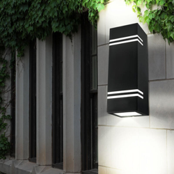 V-tac - Portalampada Wall Light Alluminio Square acciaio inox Nero 2xGU10 - Mod VT-7662 precio