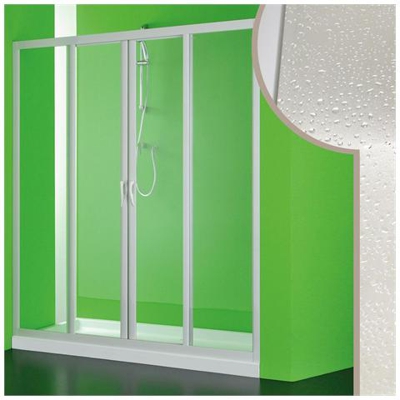 Porta Doccia 120 Cm In Acrilico Mod. Mercurio 2 Con Apertura Centrale