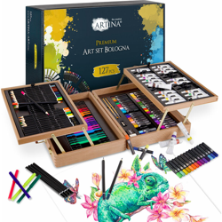 Set di Colori Assortiti Bologna 127 Articoli - Set Pittura e Disegno - con Valigetta: pastelli a Olio, matite, acquerelli, acrilici, pennelli ECC características
