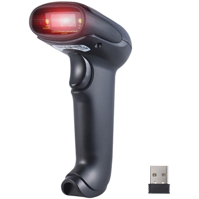 Scanner per scanner wireless 2.4G laser unidimensionale MJ-2030 con ricevitore per cavo dati nero - ASUPERMALL