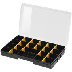 Stanley Organizer Basic line 27,2x18,9x4,6cm 17 Comparti in Polipropilene con Coperchio Trasparente características