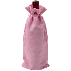 15 * 35cm giallo lino coulisse borse sacchetto del vino vino Rosa Rosa - ASUPERMALL en oferta