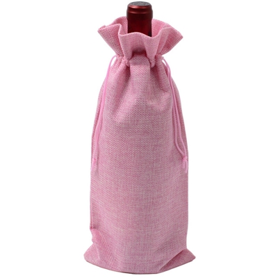 15 * 35cm giallo lino coulisse borse sacchetto del vino vino Rosa Rosa - ASUPERMALL