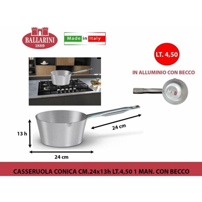 Casseruola conica ad un manico 24 cm - Ballarini - BIGHOUSE IT