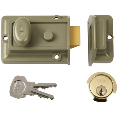 Yale B-77-ENB-PB-60 - Serratura tradizionale standard con scatola in nichel smaltato e cilindro in ottone lucido, colore: Bronzo - YALE LOCKS